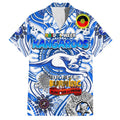 Custom North Melbourne Kangaroos NAIDOC Week 2024 Family Matching Off Shoulder Short Dress and Hawaiian Shirt Mascot Football