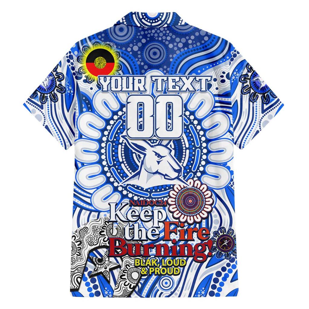 Custom North Melbourne Kangaroos NAIDOC Week 2024 Family Matching Off Shoulder Short Dress and Hawaiian Shirt Mascot Football