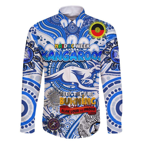 Custom North Melbourne Kangaroos NAIDOC Week 2024 Family Matching Off Shoulder Short Dress and Hawaiian Shirt Mascot Football