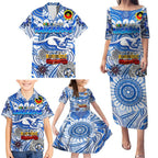 Custom North Melbourne Kangaroos NAIDOC Week 2024 Family Matching Puletasi and Hawaiian Shirt Mascot Football
