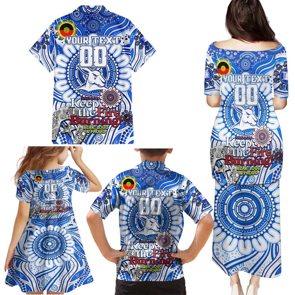 Custom North Melbourne Kangaroos NAIDOC Week 2024 Family Matching Puletasi and Hawaiian Shirt Mascot Football