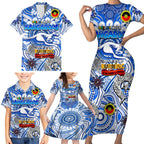 Custom North Melbourne Kangaroos NAIDOC Week 2024 Family Matching Short Sleeve Bodycon Dress and Hawaiian Shirt Mascot Football