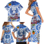 Custom North Melbourne Kangaroos NAIDOC Week 2024 Family Matching Short Sleeve Bodycon Dress and Hawaiian Shirt Mascot Football
