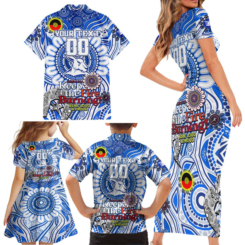 Custom North Melbourne Kangaroos NAIDOC Week 2024 Family Matching Short Sleeve Bodycon Dress and Hawaiian Shirt Mascot Football