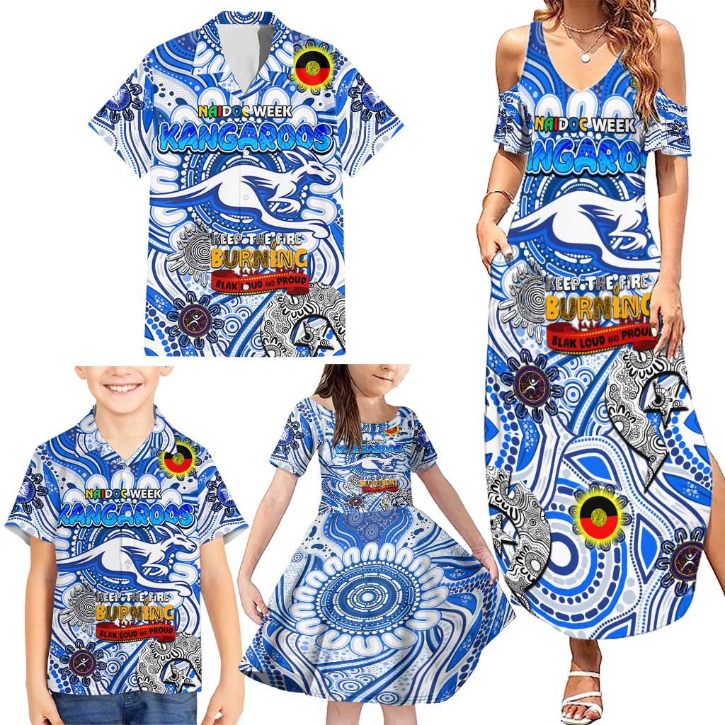 Custom North Melbourne Kangaroos NAIDOC Week 2024 Family Matching Summer Maxi Dress and Hawaiian Shirt Mascot Football
