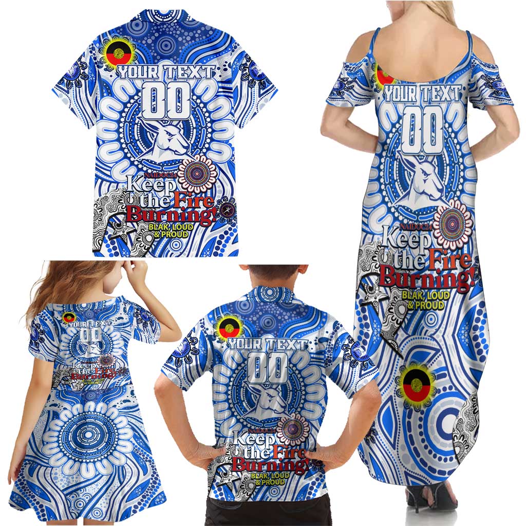 Custom North Melbourne Kangaroos NAIDOC Week 2024 Family Matching Summer Maxi Dress and Hawaiian Shirt Mascot Football