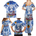 Custom North Melbourne Kangaroos NAIDOC Week 2024 Family Matching Summer Maxi Dress and Hawaiian Shirt Mascot Football