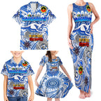 Custom North Melbourne Kangaroos NAIDOC Week 2024 Family Matching Tank Maxi Dress and Hawaiian Shirt Mascot Football