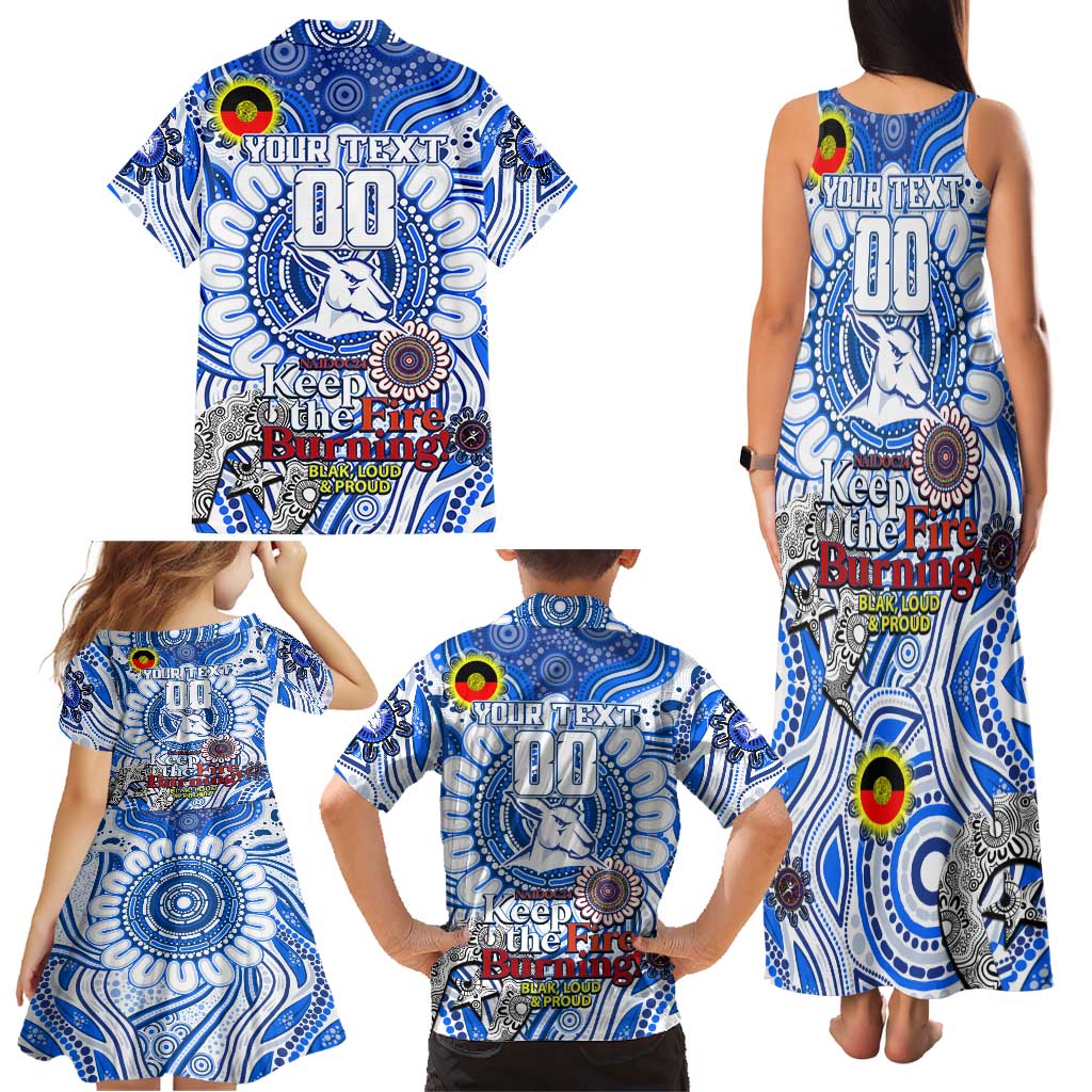 Custom North Melbourne Kangaroos NAIDOC Week 2024 Family Matching Tank Maxi Dress and Hawaiian Shirt Mascot Football
