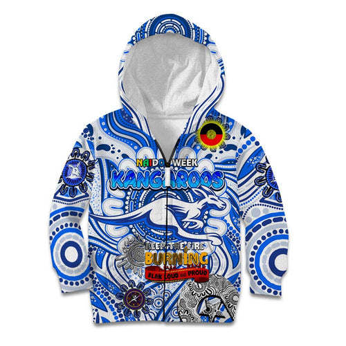 Custom North Melbourne Kangaroos NAIDOC Week 2024 Kid Hoodie Mascot Football