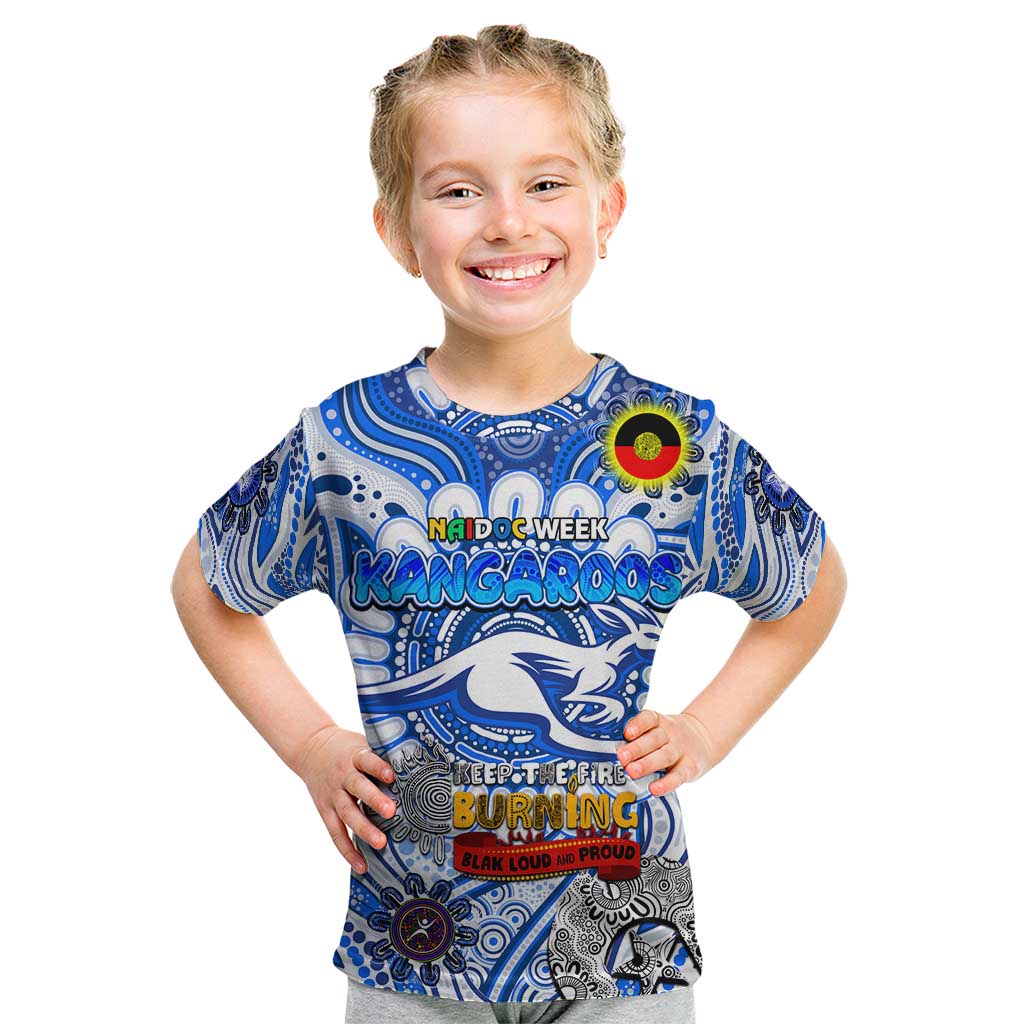 Custom North Melbourne Kangaroos NAIDOC Week 2024 Kid T Shirt Mascot Football