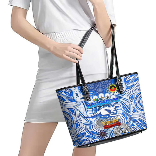 North Melbourne Kangaroos NAIDOC Week 2024 Leather Tote Bag Mascot Football