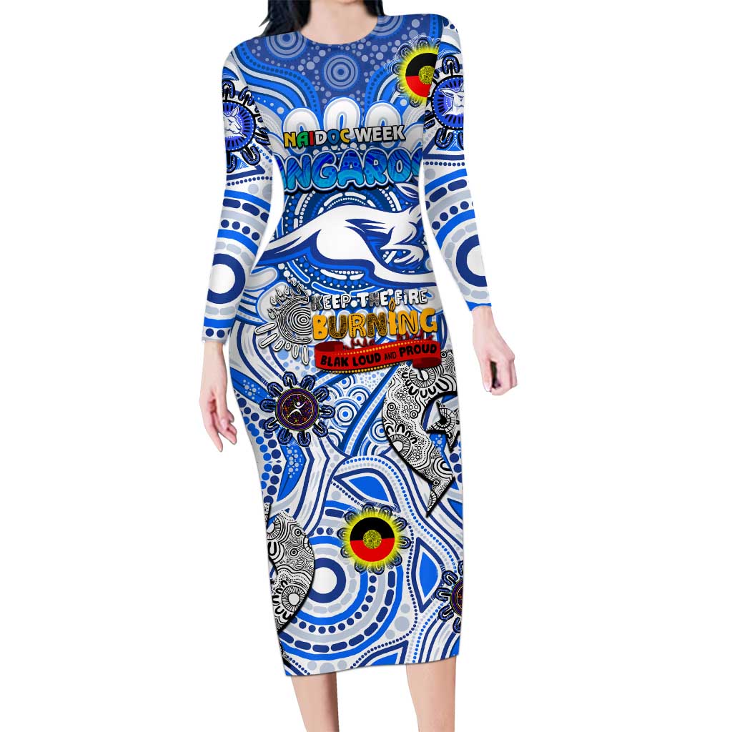 Custom North Melbourne Kangaroos NAIDOC Week 2024 Long Sleeve Bodycon Dress Mascot Football
