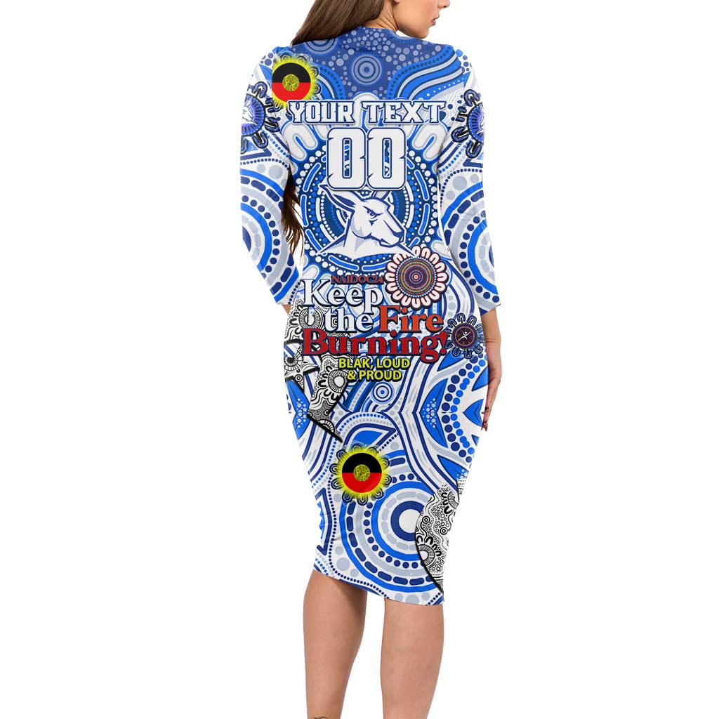 Custom North Melbourne Kangaroos NAIDOC Week 2024 Long Sleeve Bodycon Dress Mascot Football