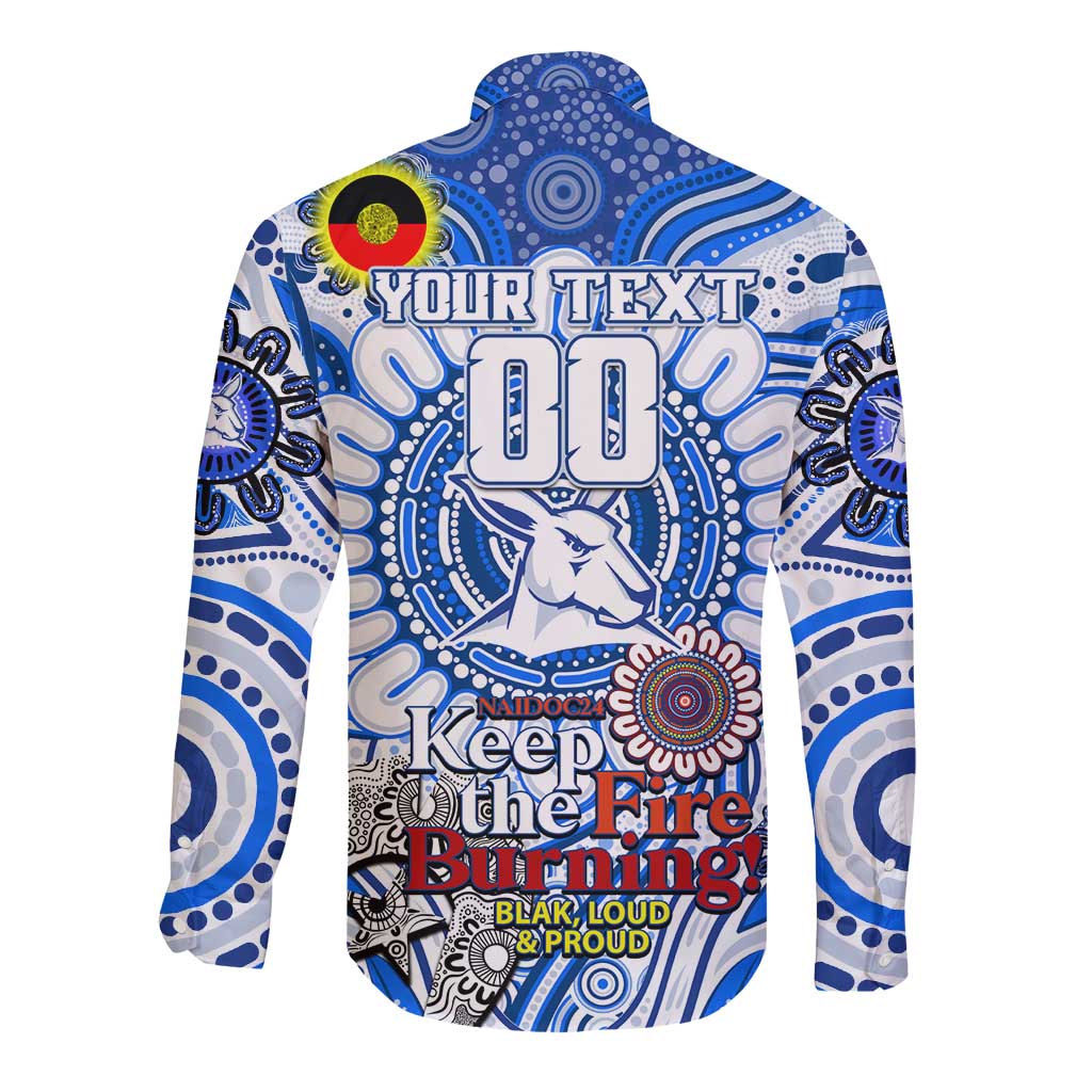 Custom North Melbourne Kangaroos NAIDOC Week 2024 Long Sleeve Button Shirt Mascot Football