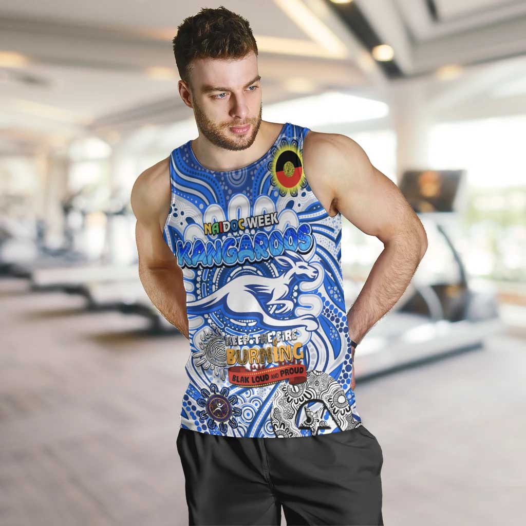 Custom North Melbourne Kangaroos NAIDOC Week 2024 Men Tank Top Mascot Football