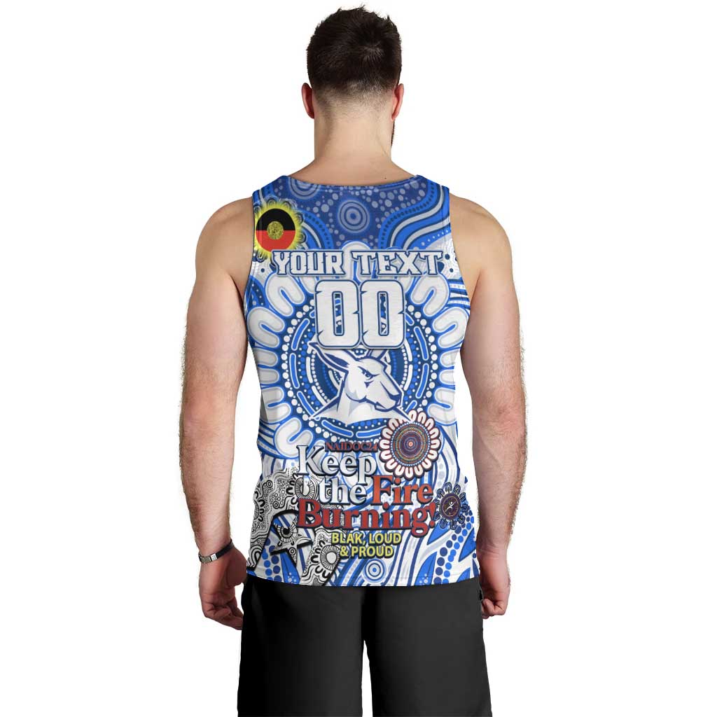 Custom North Melbourne Kangaroos NAIDOC Week 2024 Men Tank Top Mascot Football