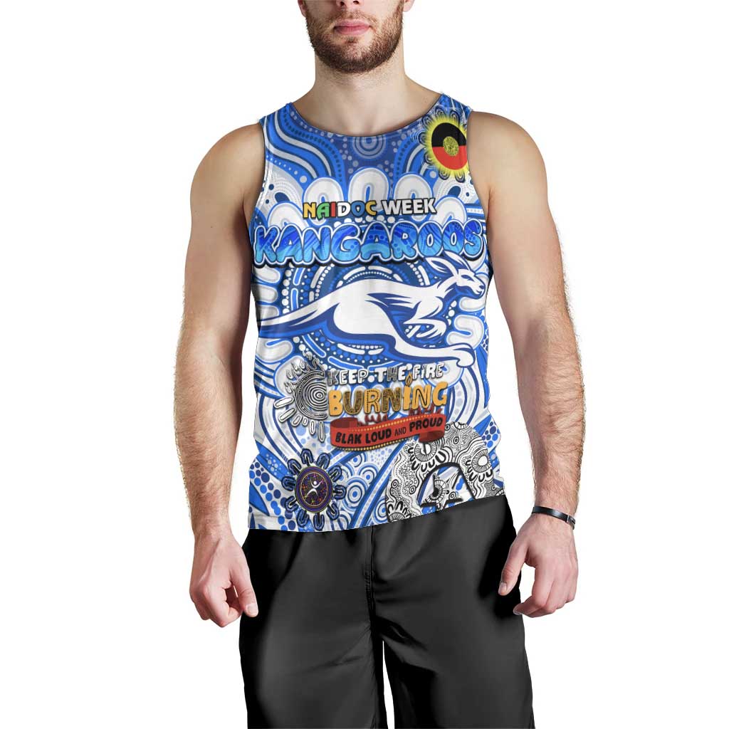Custom North Melbourne Kangaroos NAIDOC Week 2024 Men Tank Top Mascot Football