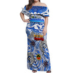 Custom North Melbourne Kangaroos NAIDOC Week 2024 Off Shoulder Maxi Dress Mascot Football