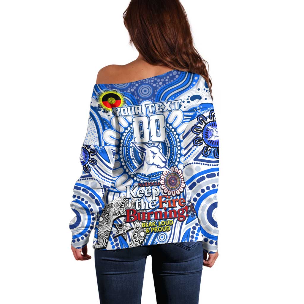 Custom North Melbourne Kangaroos NAIDOC Week 2024 Off Shoulder Sweater Mascot Football