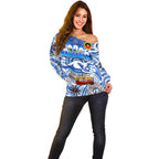 Custom North Melbourne Kangaroos NAIDOC Week 2024 Off Shoulder Sweater Mascot Football