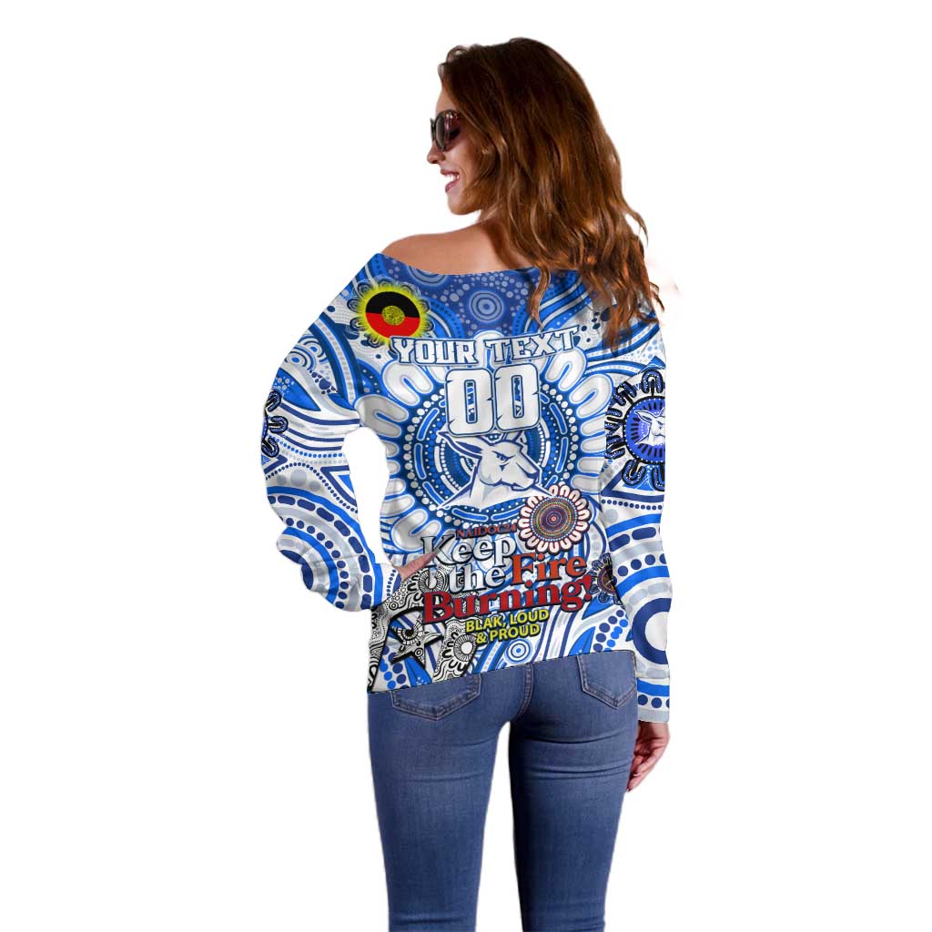 Custom North Melbourne Kangaroos NAIDOC Week 2024 Off Shoulder Sweater Mascot Football