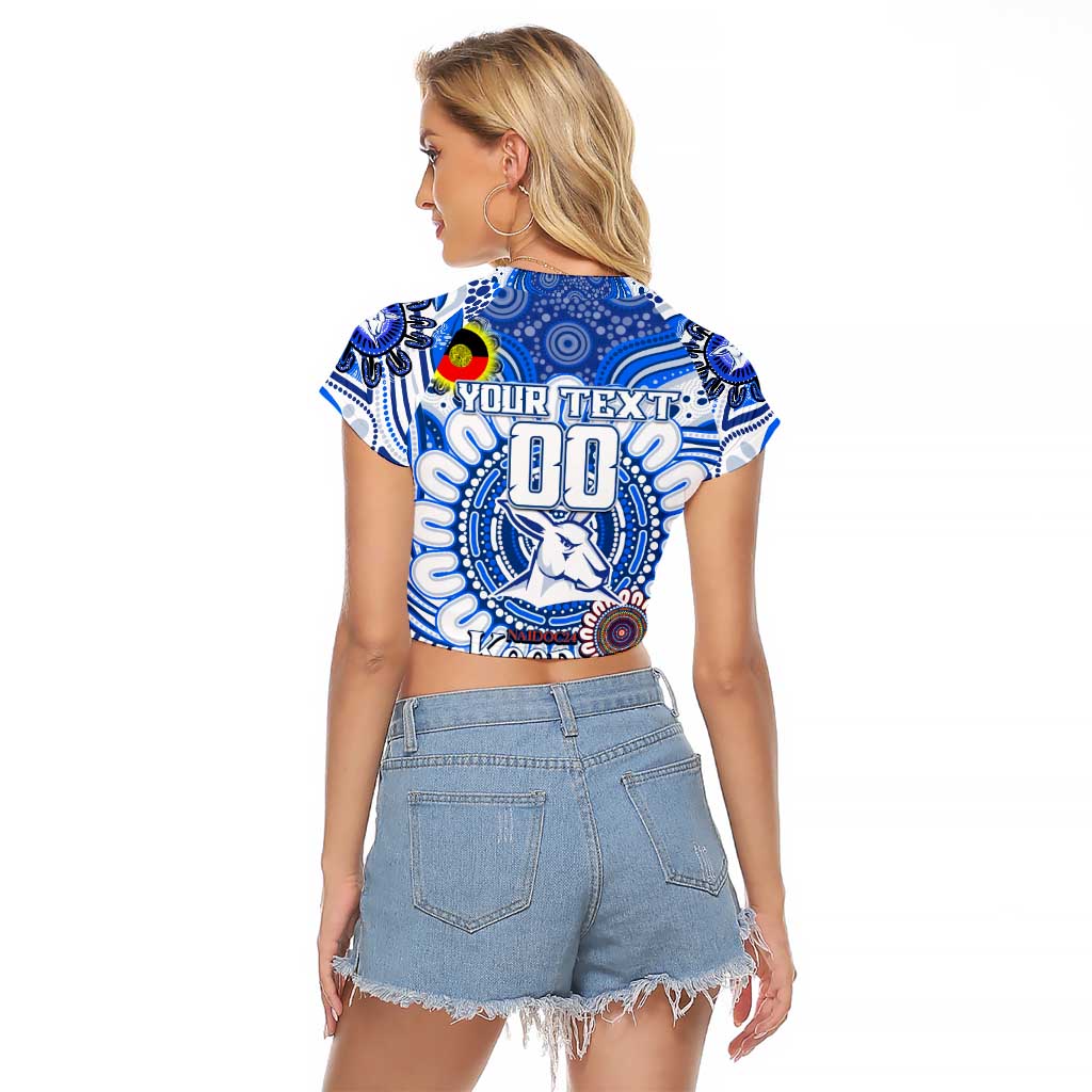 Custom North Melbourne Kangaroos NAIDOC Week 2024 Raglan Cropped T Shirt Mascot Football