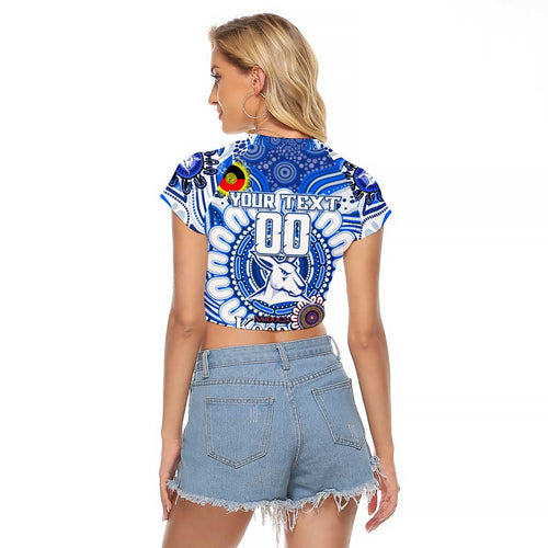 Custom North Melbourne Kangaroos NAIDOC Week 2024 Raglan Cropped T Shirt Mascot Football