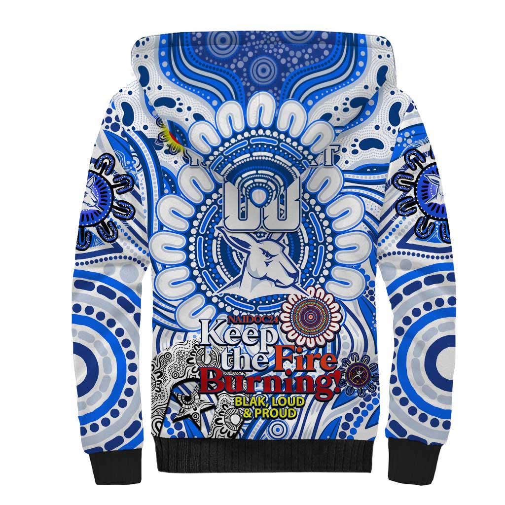 Custom North Melbourne Kangaroos NAIDOC Week 2024 Sherpa Hoodie Mascot Football