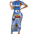 Custom North Melbourne Kangaroos NAIDOC Week 2024 Short Sleeve Bodycon Dress Mascot Football