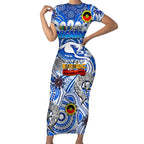 Custom North Melbourne Kangaroos NAIDOC Week 2024 Short Sleeve Bodycon Dress Mascot Football