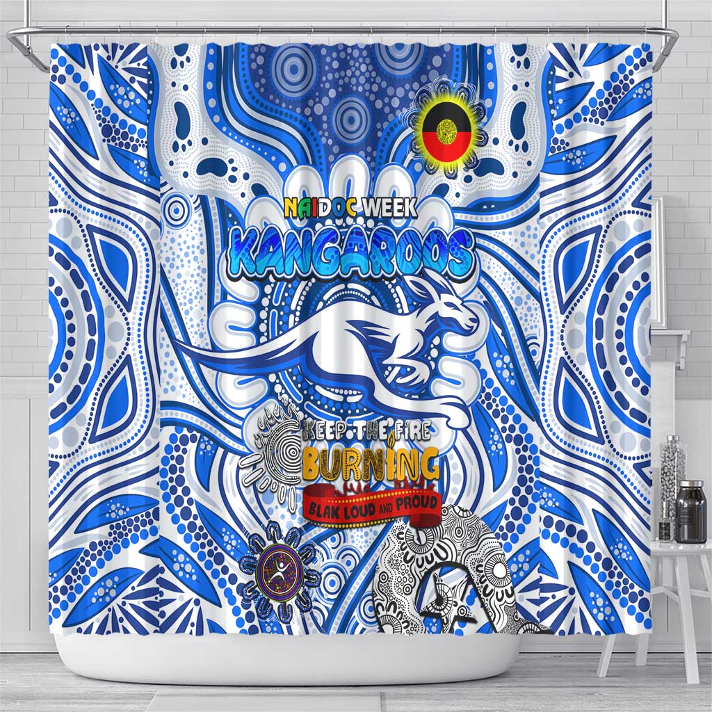 North Melbourne Kangaroos NAIDOC Week 2024 Shower Curtain Mascot Football