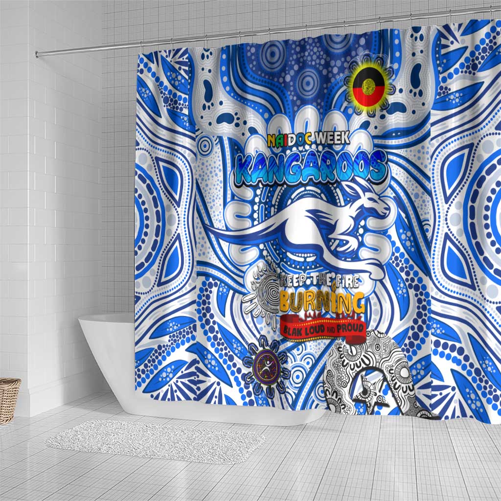 North Melbourne Kangaroos NAIDOC Week 2024 Shower Curtain Mascot Football