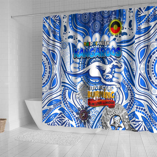 North Melbourne Kangaroos NAIDOC Week 2024 Shower Curtain Mascot Football
