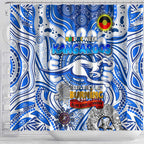 North Melbourne Kangaroos NAIDOC Week 2024 Shower Curtain Mascot Football