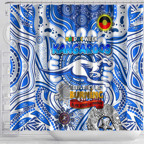 North Melbourne Kangaroos NAIDOC Week 2024 Shower Curtain Mascot Football