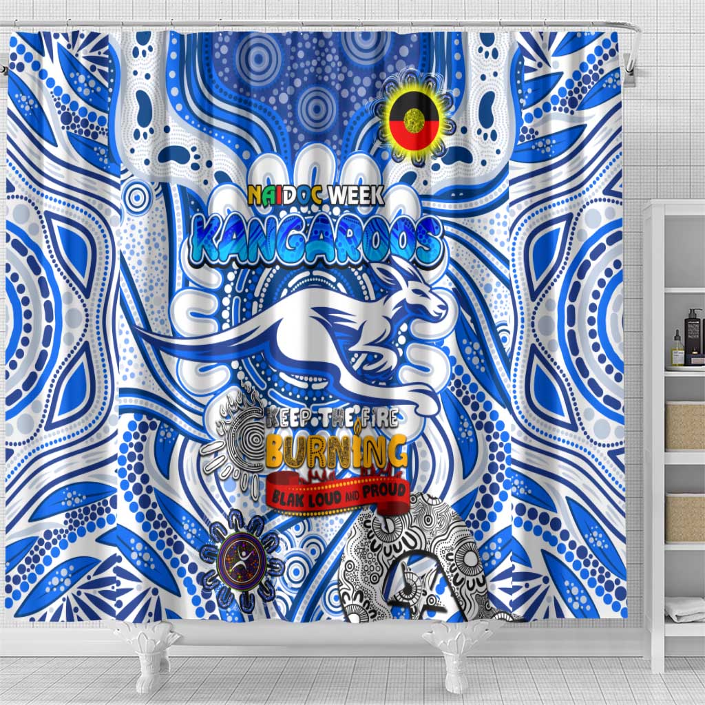 North Melbourne Kangaroos NAIDOC Week 2024 Shower Curtain Mascot Football