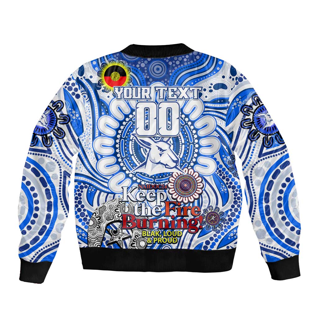 Custom North Melbourne Kangaroos NAIDOC Week 2024 Sleeve Zip Bomber Jacket Mascot Football
