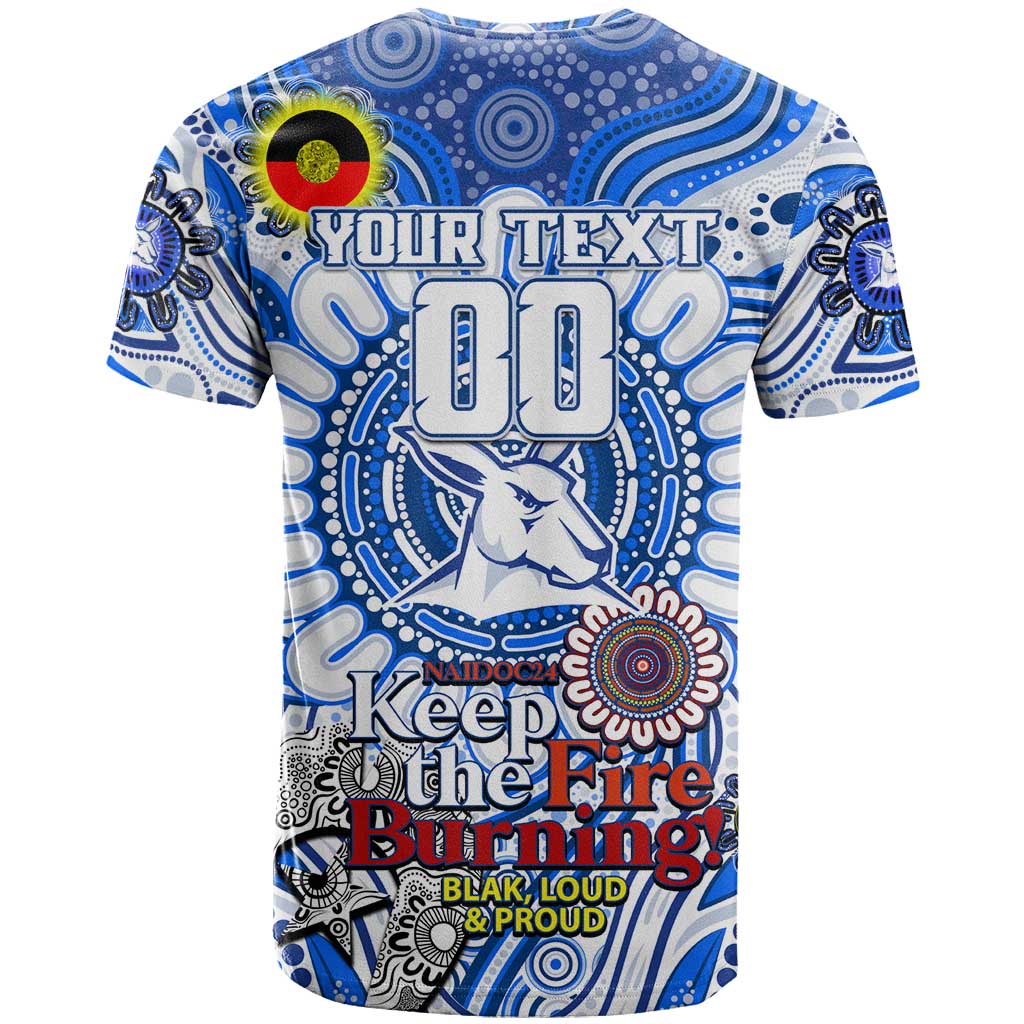 Custom North Melbourne Kangaroos NAIDOC Week 2024 T Shirt Mascot Football