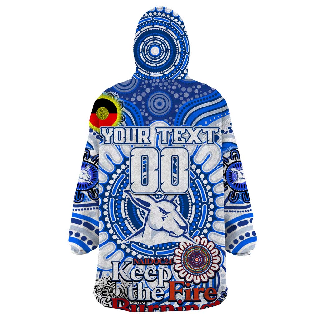 Custom North Melbourne Kangaroos NAIDOC Week 2024 Wearable Blanket Hoodie Mascot Football