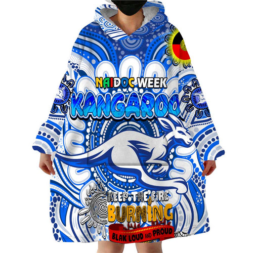 Custom North Melbourne Kangaroos NAIDOC Week 2024 Wearable Blanket Hoodie Mascot Football