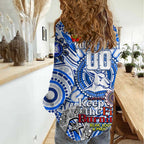 Custom North Melbourne Kangaroos NAIDOC Week 2024 Women Casual Shirt Mascot Football