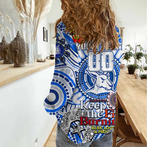 Custom North Melbourne Kangaroos NAIDOC Week 2024 Women Casual Shirt Mascot Football