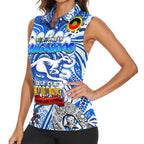 Custom North Melbourne Kangaroos NAIDOC Week 2024 Women Sleeveless Polo Shirt Mascot Football