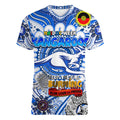 Custom North Melbourne Kangaroos NAIDOC Week 2024 Women V-Neck T-Shirt Mascot Football