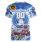Custom North Melbourne Kangaroos NAIDOC Week 2024 Women V-Neck T-Shirt Mascot Football