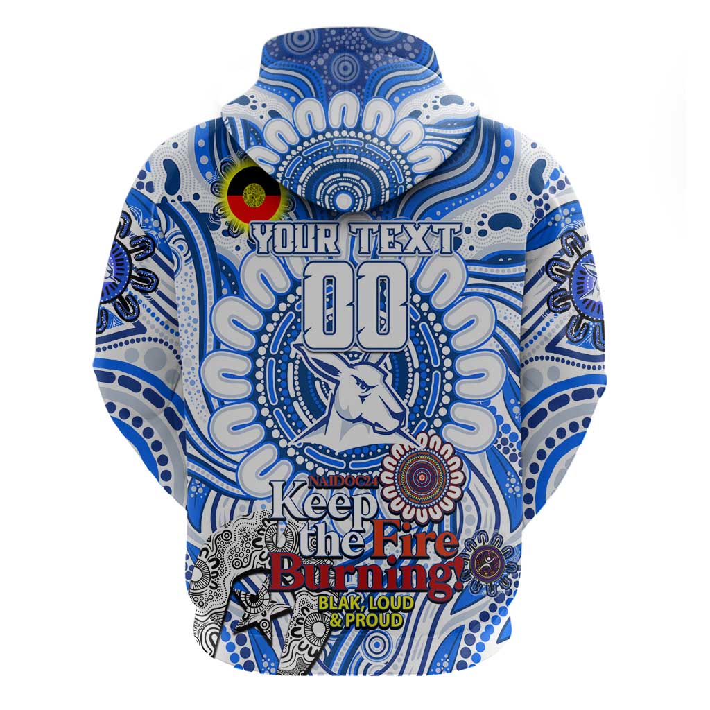 Custom North Melbourne Kangaroos NAIDOC Week 2024 Zip Hoodie Mascot Football