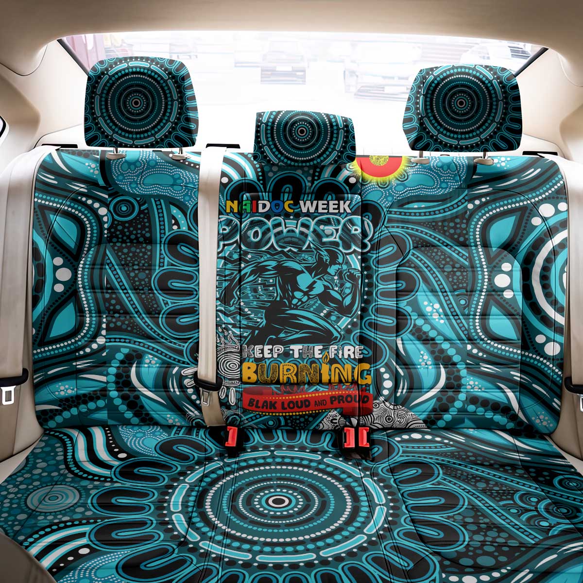 Port Adelaide Power NAIDOC Week 2024 Back Car Seat Cover Mascot Football