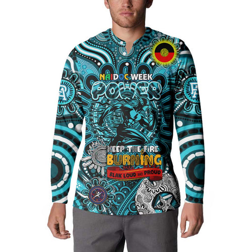 Custom Port Adelaide Power NAIDOC Week 2024 Button Sweatshirt Mascot Football
