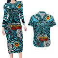 Custom Port Adelaide Power NAIDOC Week 2024 Couples Matching Long Sleeve Bodycon Dress and Hawaiian Shirt Mascot Football